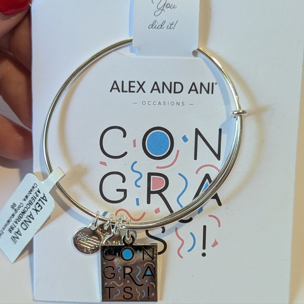 Alex and Ani Silver 'Congrats' Charm Bracelet